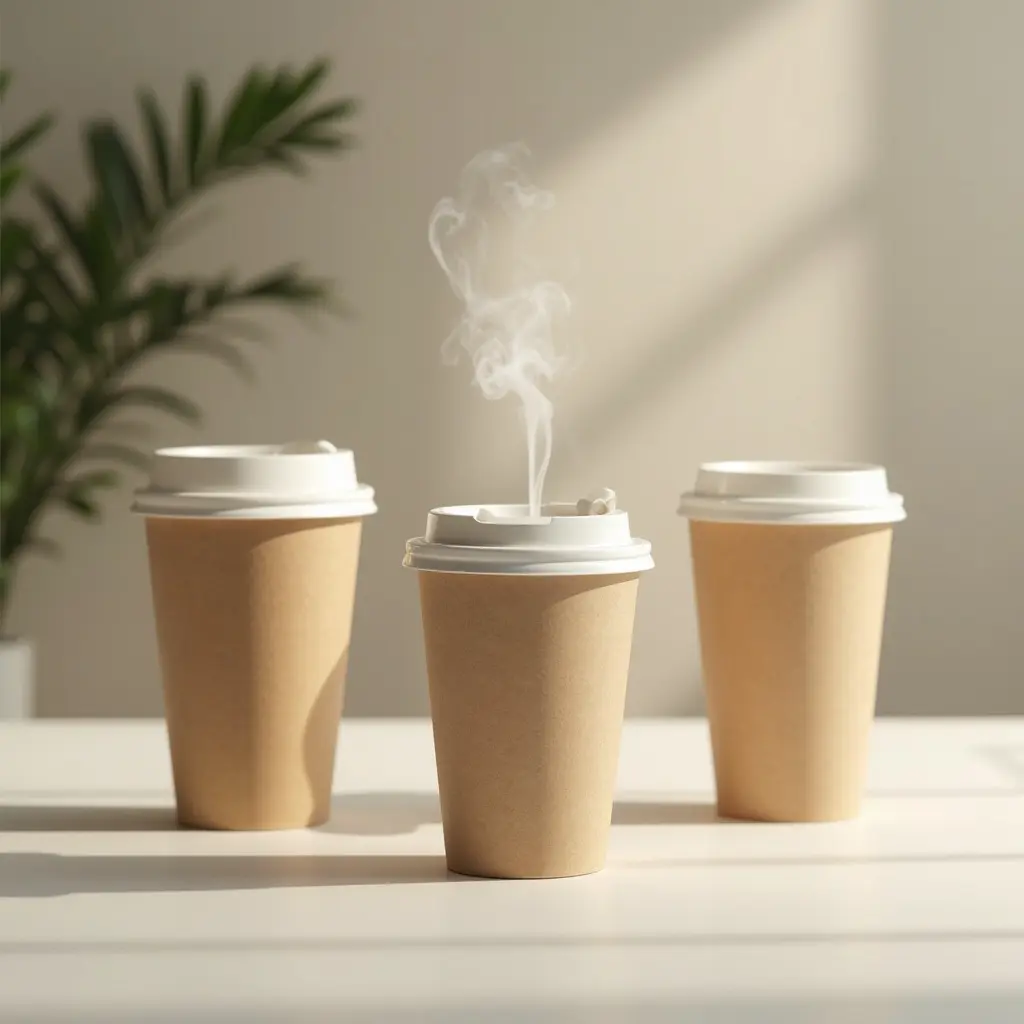 أكواب ورقية جاهزة مع غطاء