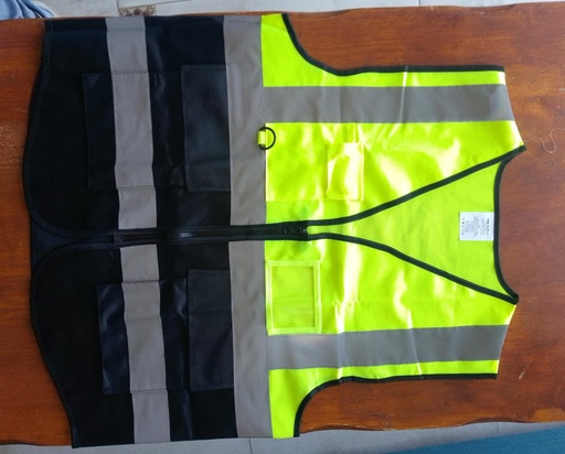 Safety Vest Two Colors Yellow & Black Reflective with Pockets